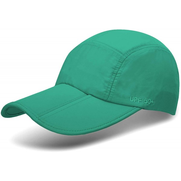 Baseball Caps Unisex Foldable UPF 50+ Sun Protection Quick Dry Baseball Cap Portable Hats - Aquamarine - C218S9XTL9O $9.31