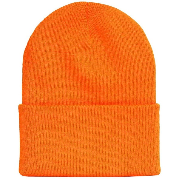 Skullies & Beanies New Solid Winter Long Beanie - Orange 1pc - CT11H3T2JGB $9.43