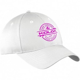 Baseball Caps Old School Curved Bill Solid Snapback Hats - White With Pink Embroidered Logo - C017Y04ED9R $12.69