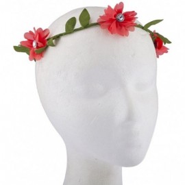 Headbands Bright Colorful Chiffon Flower Flower Crown Floral Headband - Coral - CI17YHN5QSN $8.99