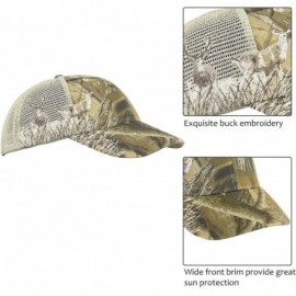 Baseball Caps Men's Hunting Fishing Hat Camo Series Adjustable Mesh Ball Cap 3D Embroidered - Buck - CC18H52O0NY $18.03