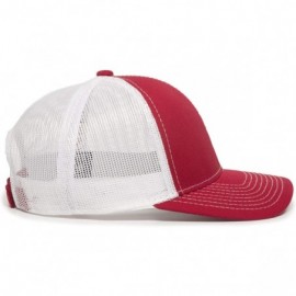 Baseball Caps Structured mesh Back Trucker Cap - Red/White - CT1836HLS58 $12.15
