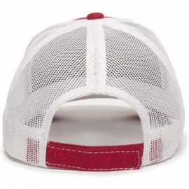 Baseball Caps Structured mesh Back Trucker Cap - Red/White - CT1836HLS58 $12.15