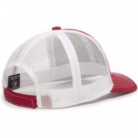 Baseball Caps Structured mesh Back Trucker Cap - Red/White - CT1836HLS58 $12.15