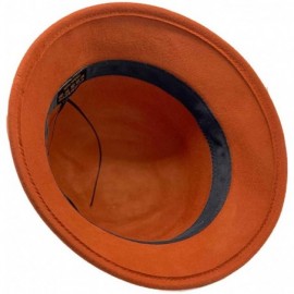 Bucket Hats 100% Wool Vintage Felt Cloche Bucket Bowler Hat Winter Women Church Hats - Dark Orange59 - CB18W82YDZ7 $23.36