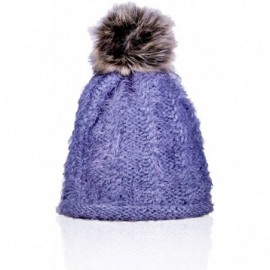 Skullies & Beanies Women/Men's Winter Fur Ball Pompom Beanie Cozy Knit Hat - 404 Grey+ Free Gift - CD187WTXUTO $7.52