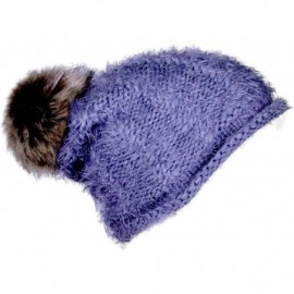 Skullies & Beanies Women/Men's Winter Fur Ball Pompom Beanie Cozy Knit Hat - 404 Grey+ Free Gift - CD187WTXUTO $7.52
