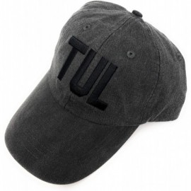 Baseball Caps Custom Embroidered TUL Tulsa International Airport Code Baseball Hat Pigment Dyed Black ON Black - CS18LGQ2L3K ...