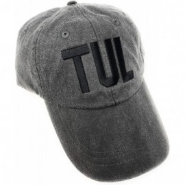 Baseball Caps Custom Embroidered TUL Tulsa International Airport Code Baseball Hat Pigment Dyed Black ON Black - CS18LGQ2L3K ...