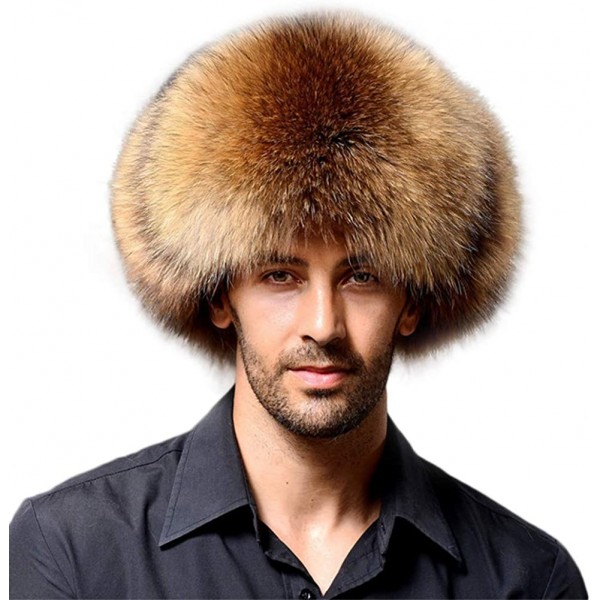 Skullies & Beanies Men's Aviator Bomber Hat Faux Fur Leather Top Style Cap - Camel - C6189HMGCG3 $17.73