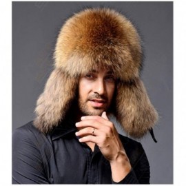 Skullies & Beanies Men's Aviator Bomber Hat Faux Fur Leather Top Style Cap - Camel - C6189HMGCG3 $17.73