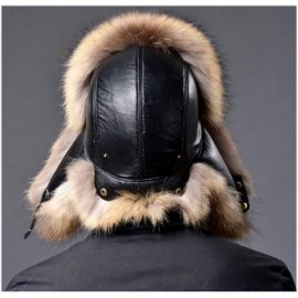 Skullies & Beanies Men's Aviator Bomber Hat Faux Fur Leather Top Style Cap - Camel - C6189HMGCG3 $17.73