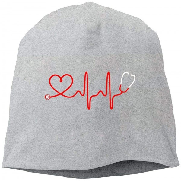 Skullies & Beanies Male Warm Beanie Cap Cool Knitted Cap Nurse Stethoscope Love - Ash - C018H84YW24 $15.15