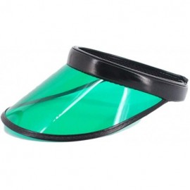 Visors Women Sun Visors Hologram Wide Brim Thicker Sweatband UV Protective Sportswear Visors Sunhat - Green - CX18RESX9AX $23.13