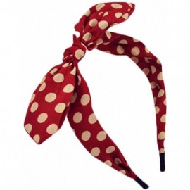 Headbands Women's Red Polka Dot Pin-Up Bow on Headband Hair Band - A - CG1222K7L81 $12.83