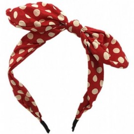 Headbands Women's Red Polka Dot Pin-Up Bow on Headband Hair Band - A - CG1222K7L81 $12.83