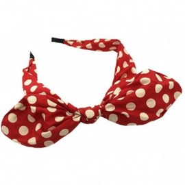 Headbands Women's Red Polka Dot Pin-Up Bow on Headband Hair Band - A - CG1222K7L81 $12.83