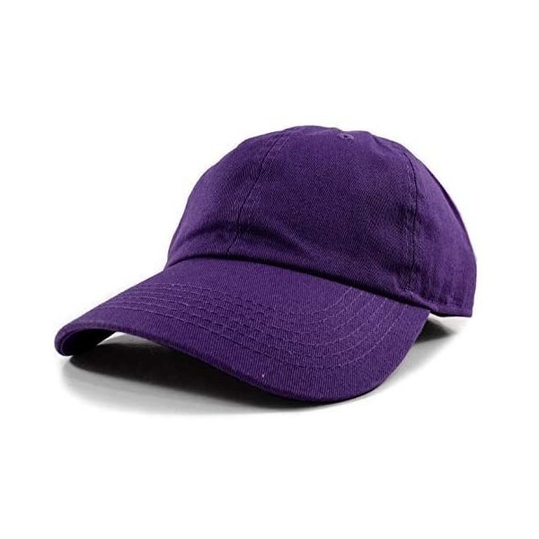 Baseball Caps Polo Style Baseball Cap Ball Dad Hat Adjustable Plain Solid Washed Mens Womens Cotton - Purple - C218W0QK47W $8.49