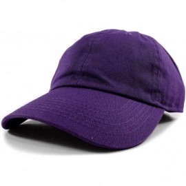 Baseball Caps Polo Style Baseball Cap Ball Dad Hat Adjustable Plain Solid Washed Mens Womens Cotton - Purple - C218W0QK47W $8.49