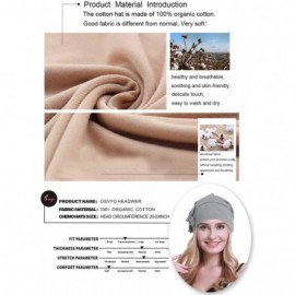 Skullies & Beanies Cotton Chemo Turbans Headwear Beanie Hat Cap for Women Cancer Patient Hairloss - Cotton Light Grey - CE194...