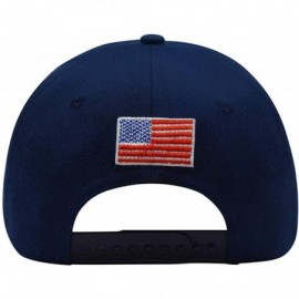 Baseball Caps Trump 2020 Keep America Great 3D Embroidery American Flag Baseball Cap - 013 Navy - CQ18O227DY4 $12.17