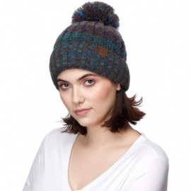 Skullies & Beanies Exclusives Women's Winter Slouchy Knitted Hat Cable Knit Pom Beanie Hat (HAT-1816) - Teal - CK18I6W5YD8 $1...