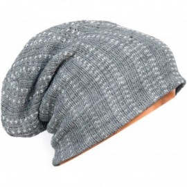 Skullies & Beanies Unisex Adult Winter Warm Slouch Beanie Long Baggy Skull Cap Stretchy Knit Hat Oversized - Lightgrey - CR12...
