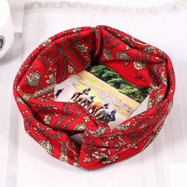 Headbands 6 Pack Women Girls Silk Satin Headbands Solid Color Elastic Hairband Twisted Turban - Boho Flower Print - C018Z5XIL...