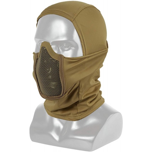 Balaclavas Balaclava Mesh Mask Ninja Style with Full Face Protection - Tan - CU18X6ZYLMR $20.55