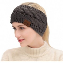 Cold Weather Headbands 4 Women Confetti Winter Cable Headband Thick Knit Head Wrap Ear Warmer Headband - Black- White- Dark G...