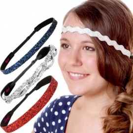 Headbands Women's American Flag 4th of July Adjustable Headband Gift Packs (Silver/Red/White/Navy 4pk) - CV18E073AIH $20.77