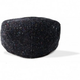 Newsboy Caps Irish Wool Flat Cap - Black - CN12KO8WS3L $32.89