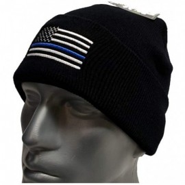 Skullies & Beanies United States Blueline Flag Police Department Policeman Cuffed Beanie Hat Cap Toboggan New Gift WCAP017 Bl...