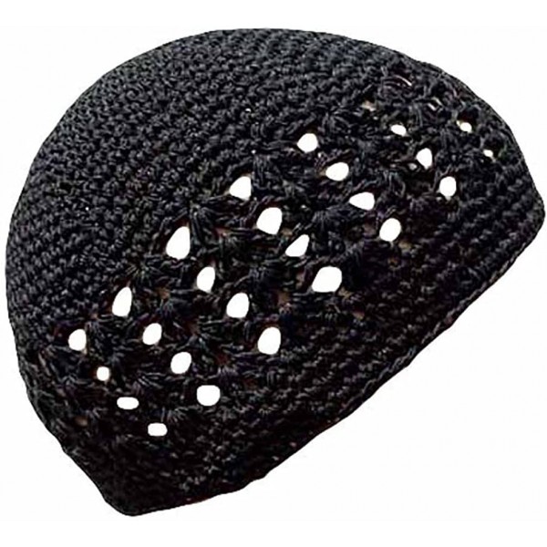 Skullies & Beanies Black Crochet Beanie Skull Cap Hat - CM111OSU0B3 $19.64