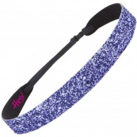 Headbands Adjustable NO Slip Wide Bling Glitter Headbands for Women Girls & Teens Black Duo Pack - Black & Purple - CS11OI9AR...