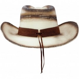 Cowboy Hats Men & Women's Woven Straw Cowboy Cowgirl Hat Western Outback w/Wide Brim - K - C818D95YM76 $25.77