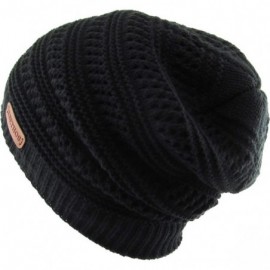 Skullies & Beanies Super Warm Slouchy Fleeced Long Beanie Warm Fur Lined Winter Knit Hat Thick Skull Cap - CX18GLDT37X $14.82