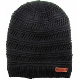 Skullies & Beanies Super Warm Slouchy Fleeced Long Beanie Warm Fur Lined Winter Knit Hat Thick Skull Cap - CX18GLDT37X $14.82
