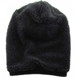 Skullies & Beanies Super Warm Slouchy Fleeced Long Beanie Warm Fur Lined Winter Knit Hat Thick Skull Cap - CX18GLDT37X $14.82