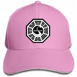 Skullies & Beanies Unisex Sandwich Peaked Cap Dharma Swan Logo Adjustable Cotton Baseball Caps Red - Pink - C418DGX09O4 $12.09