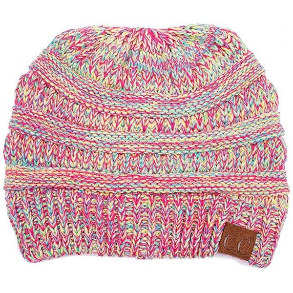 Skullies & Beanies Trendy Warm Chunky Soft Marled Cable Knit Slouchy Beanie - 11 - CH129VX44BT $17.48