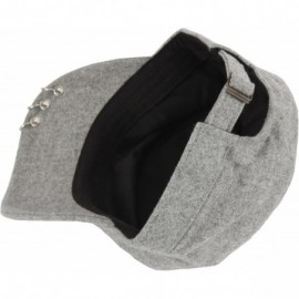Baseball Caps A148 Winter Wool Fabric Silver Ring Piercing Golf Army Cap Cadet Military Hat - Gray - CP12NEPJ2VW $15.55
