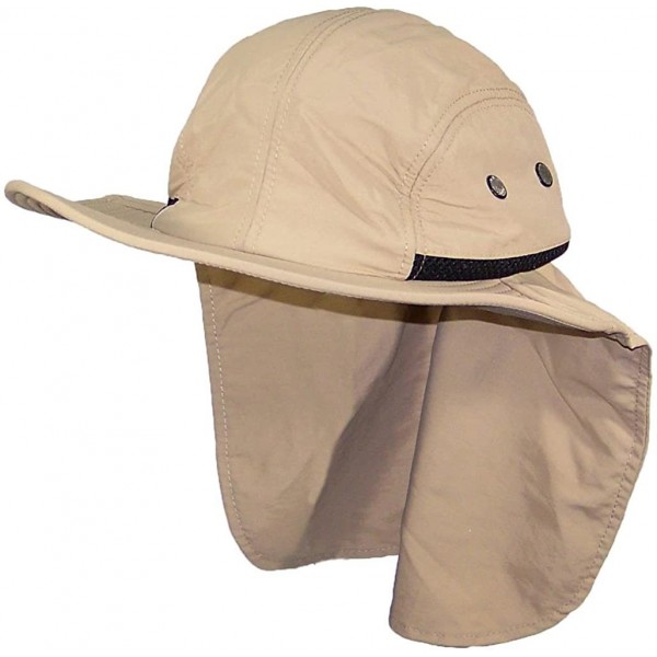 Sun Hats Men/Women Wide Brim Summer Hat with Neck Flap (One Size) - Khaki - CQ182I856C8 $12.82