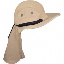 Sun Hats Men/Women Wide Brim Summer Hat with Neck Flap (One Size) - Khaki - CQ182I856C8 $12.82