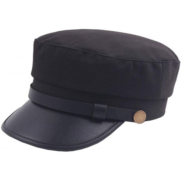 Newsboy Caps Women Classic Yacht Captain Sailor Hat Newsboy Cabbie Beret Cap (M-L) - Black - C018NEHX92N $8.94