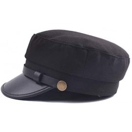 Newsboy Caps Women Classic Yacht Captain Sailor Hat Newsboy Cabbie Beret Cap (M-L) - Black - C018NEHX92N $8.94