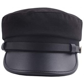 Newsboy Caps Women Classic Yacht Captain Sailor Hat Newsboy Cabbie Beret Cap (M-L) - Black - C018NEHX92N $8.94