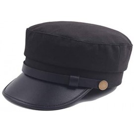 Newsboy Caps Women Classic Yacht Captain Sailor Hat Newsboy Cabbie Beret Cap (M-L) - Black - C018NEHX92N $8.94