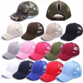 Baseball Caps Ponycap Messy High Bun Ponytail Adjustable Mesh Trucker Baseball Cap Hat for Women - Army Green - CA18M09K7TL $...