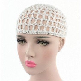 Skullies & Beanies Women Soft Rayon Snood Hat Hair Net Crocheted Hair Net Cap Mix Colors Dropshipping - Kufi White-2pcs - CV1...